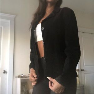 VINTAGE Black suede leather jacket